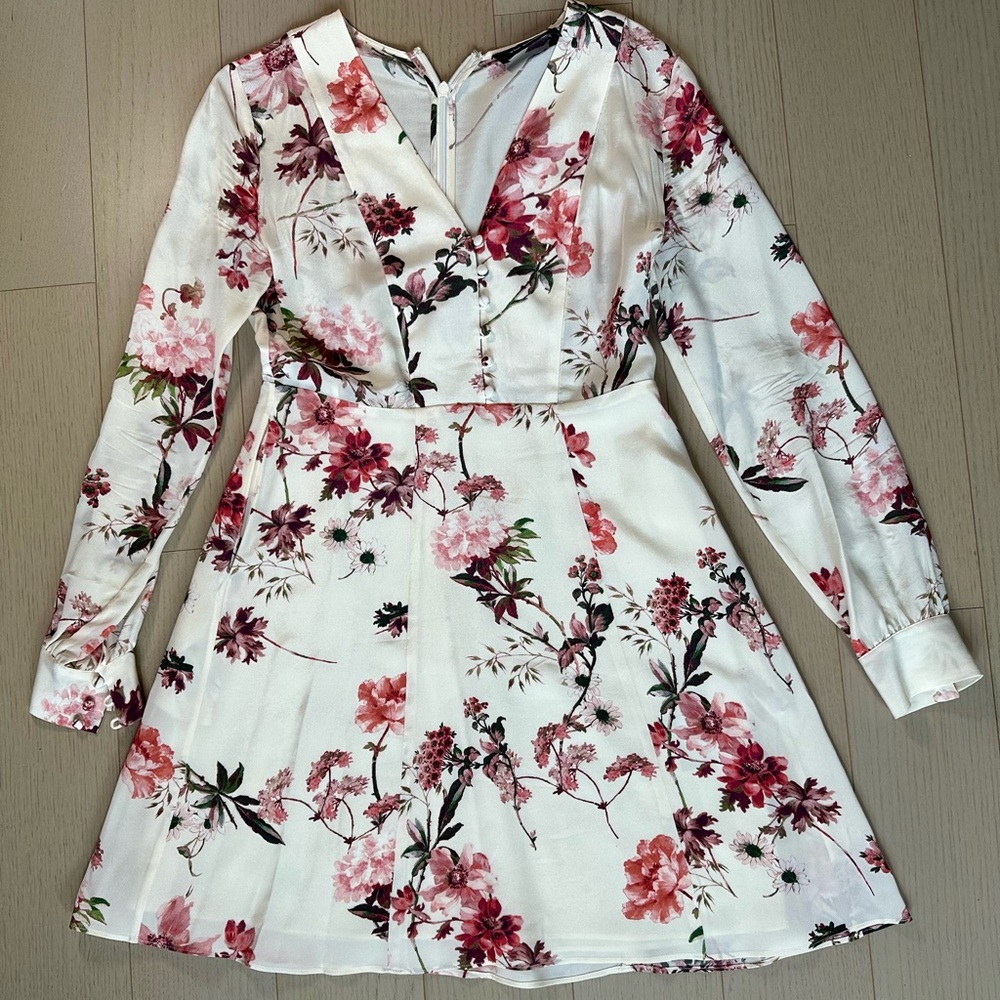 The Kooples Moulin Blanc Floral Print Silk Dress